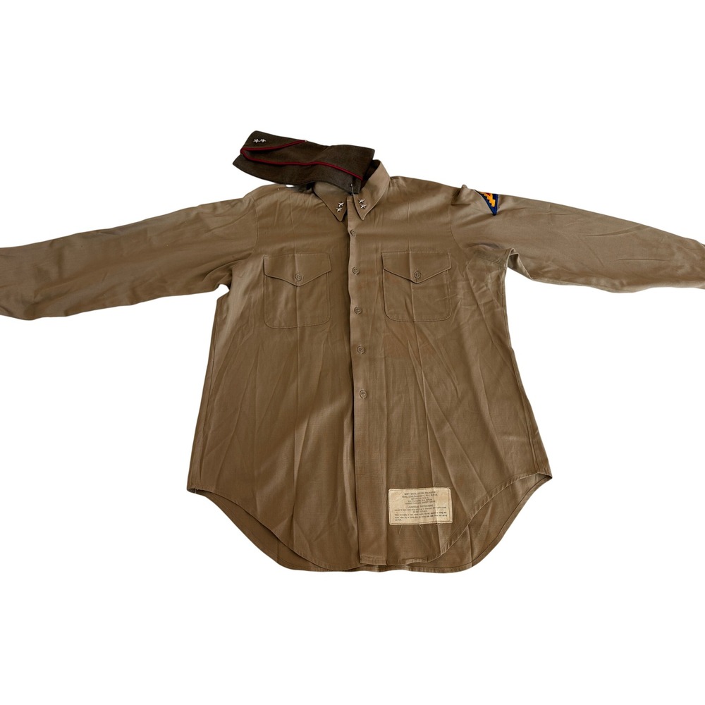 Vintage USMC Khaki Uniform Shirt & Garrison Cap Set‎ Military Surplus